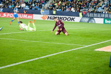 Malaga, İspanya. 18 Mart 2018. La Liga Maçı Malaga C.F. - FC Barcelona
