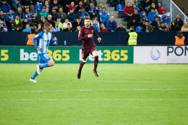 Malaga, İspanya. 18 Mart 2018. La Liga Maçı Malaga C.F. - FC Barcelona
