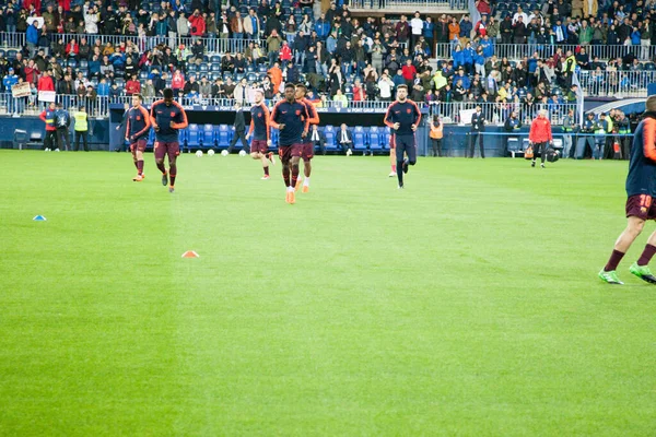 Málaga Espanha Março 2018 Liga Match Málaga Barcelona — Fotografia de Stock