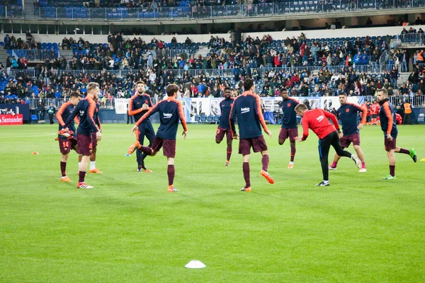 Málaga Espanha Março 2018 Liga Match Málaga Barcelona — Fotografia de Stock