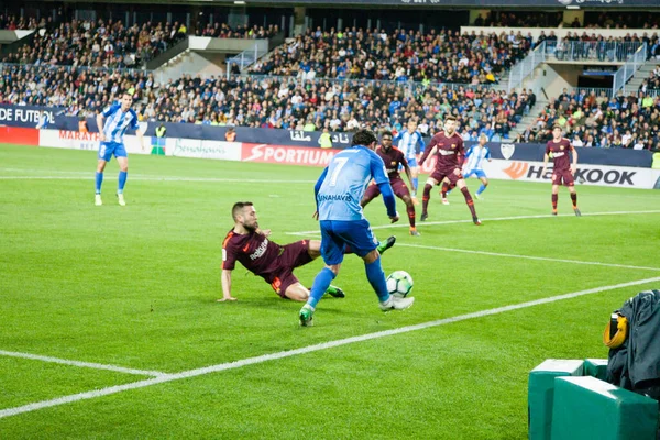 Málaga España Marzo 2018 Liga Partido Málaga Barcelona — Foto de Stock