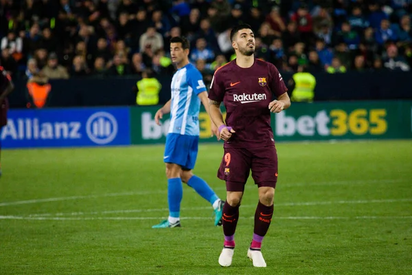 Malaga Spanien März 2018 Liga Match Malaga Barcelona — Stockfoto