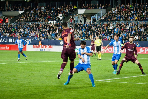 Malaga Spanje Maart 2018 Liga Match Malaga Barcelona — Stockfoto