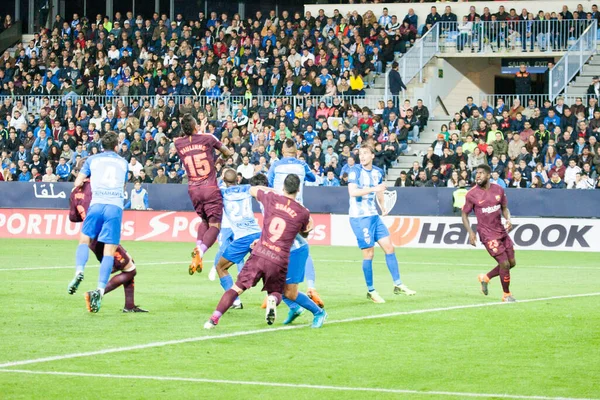 Malaga Spanje Maart 2018 Liga Match Malaga Barcelona — Stockfoto