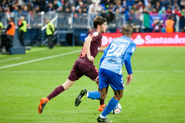 Malaga Spanje Maart 2018 Liga Match Malaga Barcelona — Stockfoto