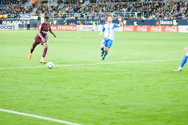 Malaga Spanje Maart 2018 Liga Match Malaga Barcelona — Stockfoto