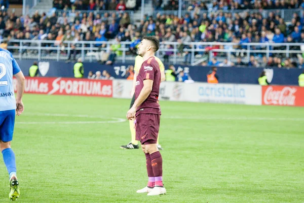 Malaga Spanien März 2018 Liga Match Malaga Barcelona — Stockfoto