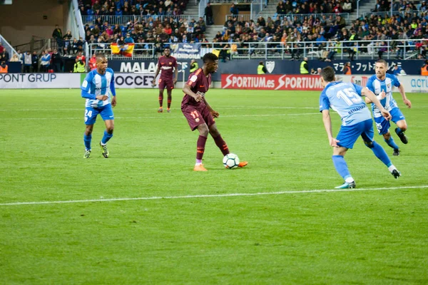 Malaga Spanien Mars 2018 Liga Match Malaga Övriga Upplysningar Barcelona — Stockfoto