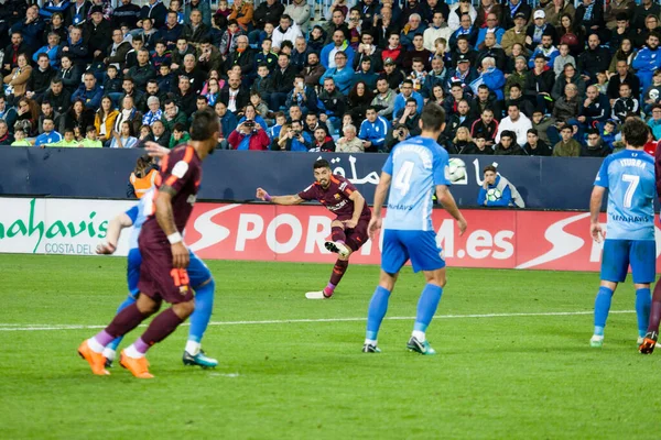 Malaga Spanje Maart 2018 Liga Match Malaga Barcelona — Stockfoto