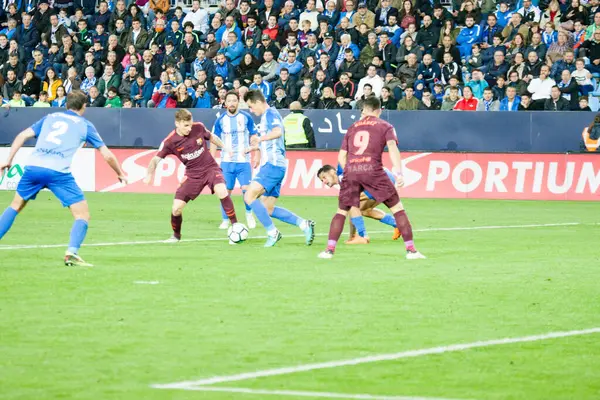 Malaga Spanien Mars 2018 Liga Match Malaga Övriga Upplysningar Barcelona — Stockfoto