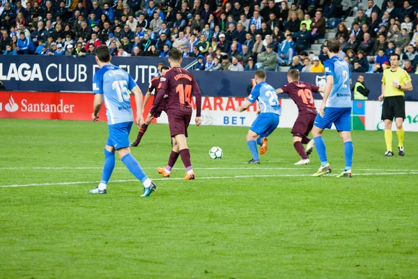 Málaga España Marzo 2018 Liga Partido Málaga Barcelona — Foto de Stock