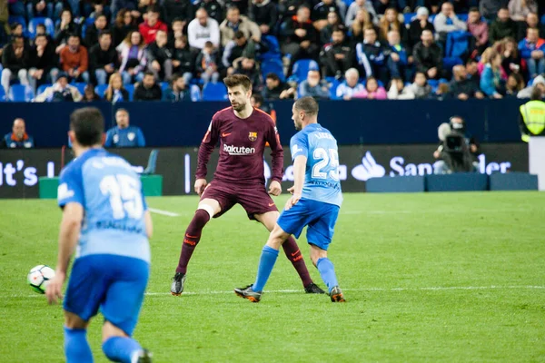 Malaga Spanje Maart 2018 Liga Match Malaga Barcelona — Stockfoto