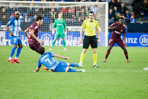 西班牙马拉加 2018年3月18日 Liga Match Malaga Fc巴塞罗那 — 图库照片