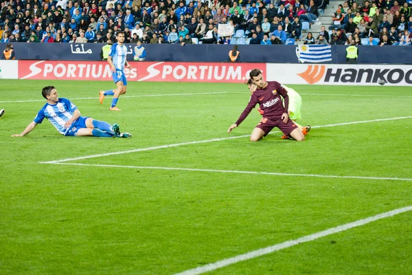 Malaga Spanje Maart 2018 Liga Match Malaga Barcelona — Stockfoto