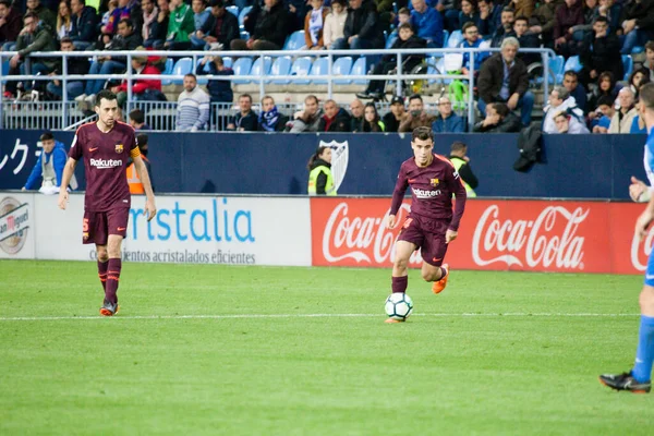 Malaga Spanje Maart 2018 Liga Match Malaga Barcelona — Stockfoto