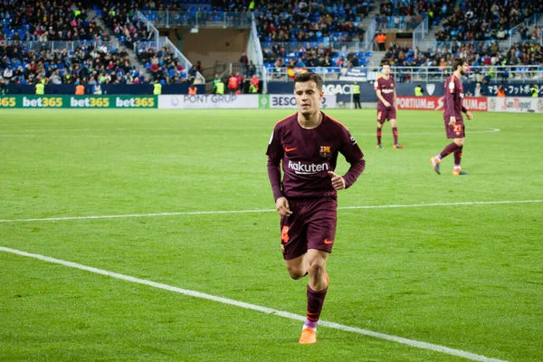 Malaga Spanien März 2018 Liga Match Malaga Barcelona — Stockfoto