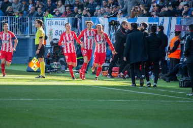 Malaga, İspanya. 9 Şubat 2018. La Liga Maçı Malaga C.F. - Atletico de Madrid. 