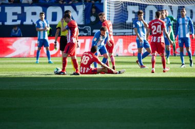 Malaga, İspanya. 9 Şubat 2018. La Liga Maçı Malaga C.F. - Atletico de Madrid. 