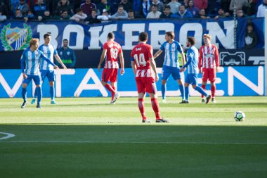 Malaga, İspanya. 9 Şubat 2018. La Liga Maçı Malaga C.F. - Atletico de Madrid. 