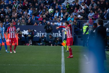 Malaga, İspanya. 9 Şubat 2018. La Liga Maçı Malaga C.F. - Atletico de Madrid. 