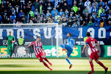 Malaga, İspanya. 9 Şubat 2018. La Liga Maçı Malaga C.F. - Atletico de Madrid. 