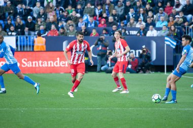 Malaga, İspanya. 9 Şubat 2018. La Liga Maçı Malaga C.F. - Atletico de Madrid. 