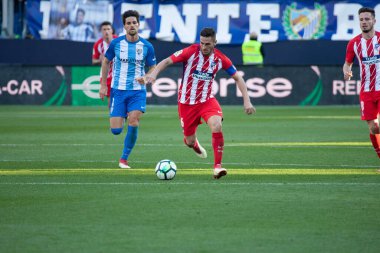 Malaga, İspanya. 9 Şubat 2018. La Liga Maçı Malaga C.F. - Atletico de Madrid 'de. Basın toplantısından biri.
