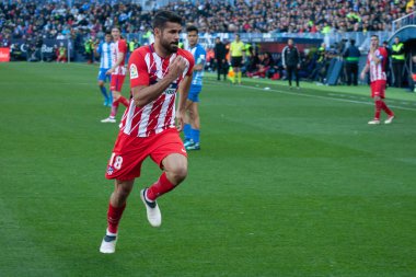 Malaga, İspanya. 9 Şubat 2018. La Liga Maçı Malaga C.F. - Atletico de Madrid 'de. Diego Costa