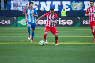 Malaga, İspanya. 9 Şubat 2018. La Liga Maçı Malaga C.F. - Atletico de Madrid 'de. Koke