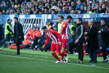 Malaga, İspanya. 9 Şubat 2018. La Liga Maçı Malaga C.F. - Atletico de Madrid 'de. Fernando Torres