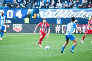 Malaga, İspanya. 9 Şubat 2018. La Liga Maçı Malaga C.F. - Atletico de Madrid 'de. Koke