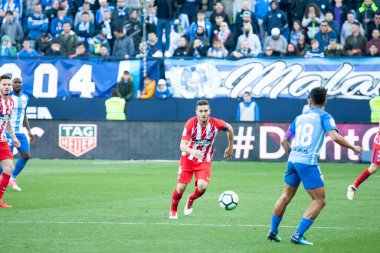 Malaga, İspanya. 9 Şubat 2018. La Liga Maçı Malaga C.F. - Atletico de Madrid 'de. Koke