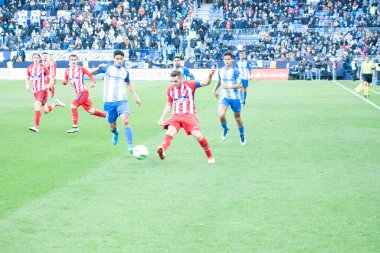 Malaga, İspanya. 9 Şubat 2018. La Liga Maçı Malaga C.F. - Atletico de Madrid 'de. Topla Koke