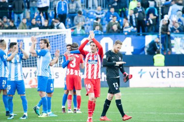 Malaga, İspanya. 9 Şubat 2018. La Liga Maçı Malaga C.F. - Atletico de Madrid. 