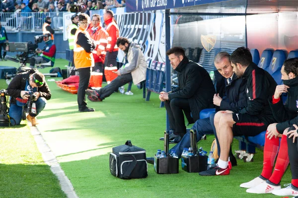 Malaga Spanje Feb 2018 Liga Match Malaga Atletico Madrid Iemand — Stockfoto