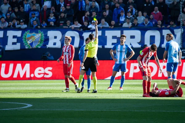 Малага Іспанія Лютого 2018 Liga Match Malaga Atletico Madrid — стокове фото