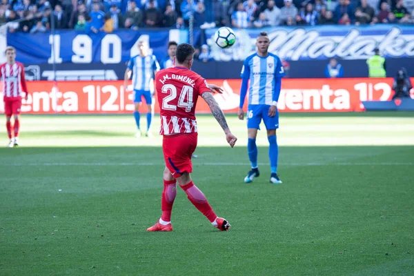 Малага Іспанія Лютого 2018 Liga Match Malaga Atletico Madrid — стокове фото