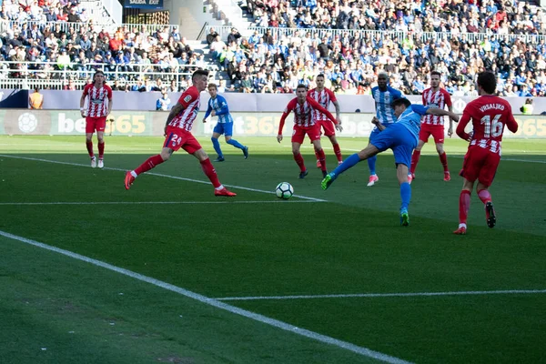 Malaga Španělsko Února2018 Liga Match Malaga Atletico Madrid — Stock fotografie