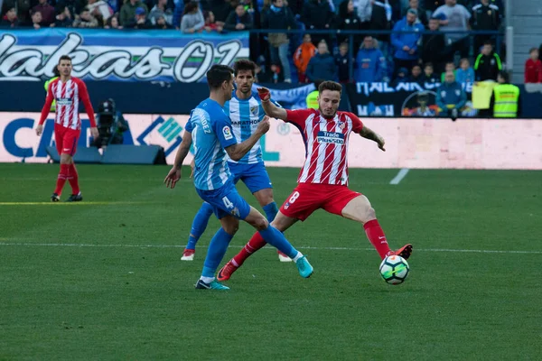 Malaga Spanje Feb 2018 Liga Match Malaga Atletico Madrid — Stockfoto