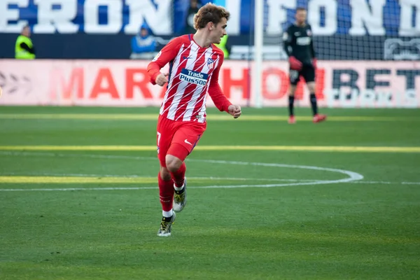 Malaga Španělsko Února2018 Liga Match Malaga Atletico Madrid Antoine Griezmann — Stock fotografie