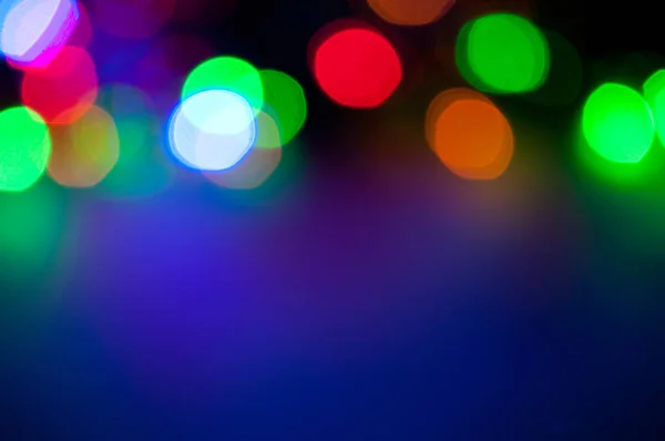 Leuchtende und festlich gefärbte Lichtkreise, die in der Kamera entstehen — Stockfoto