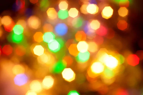 Leuchtende und festlich gefärbte Lichtkreise, die in der Kamera entstehen — Stockfoto