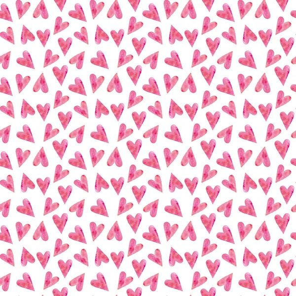 Watercolor seamless pattern or texture with hearts. Love concept — Stock Photo, Image