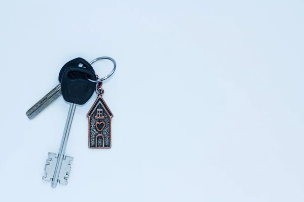 Pacote Chaves Com Keychai Forma Uma Casa — Fotografia de Stock