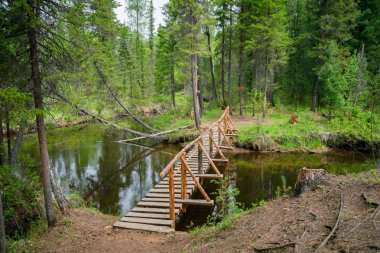 nehir üzerinde küçük köprü