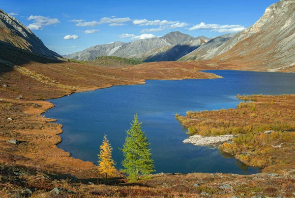 Contrasti Autunnali Montagna Estern Sayan — Foto Stock