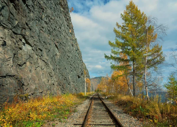 Otoño Ferrocarril Circum Baikal —  Fotos de Stock