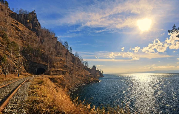 Autumn Circum Baikal Railway Selatan Danau Baikal — Stok Foto