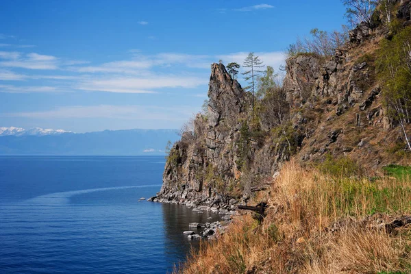 Spring Dekat Circum Baikal Kereta Api — Stok Foto