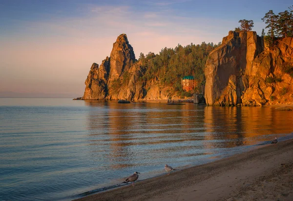 Mañana Sandy Bay Sur Baikal — Foto de Stock